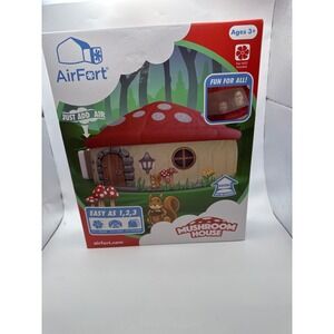 AirFort Mushroom House Inflatable Play Tent Kids Indoor Fort Red Tan 50x77